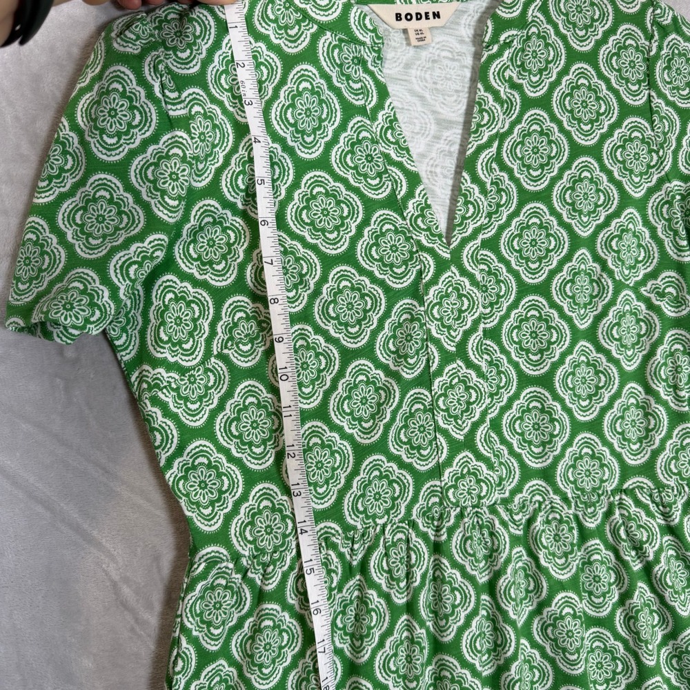 Lot of 2 Boden Naomi Dresses Size 4L Long Green Blue Geometric Abstract Pockets - Picture 11 of 16